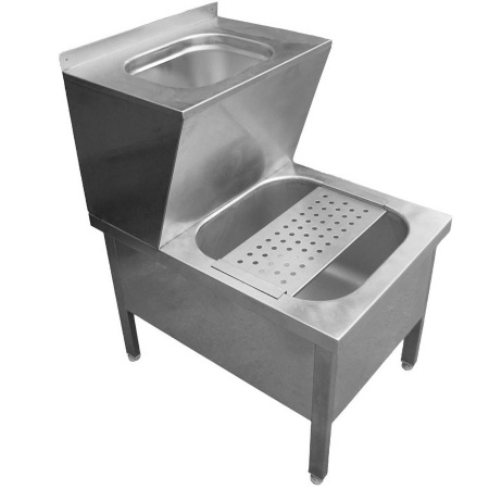 Видуар с мойкой нержавеющая сталь, со съемной РЕШЕТКОЙ