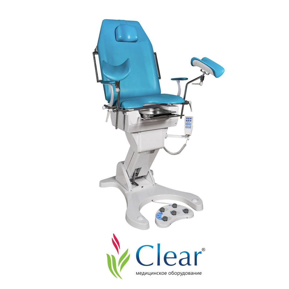 Кресло гинекологическое «Clear» модель КГЭМ 01 (3 электропривода) голубое