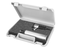 Otoscope set in hard plastic box