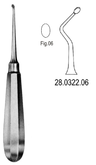 USA Model Bone Curette left 16cm Fig.6